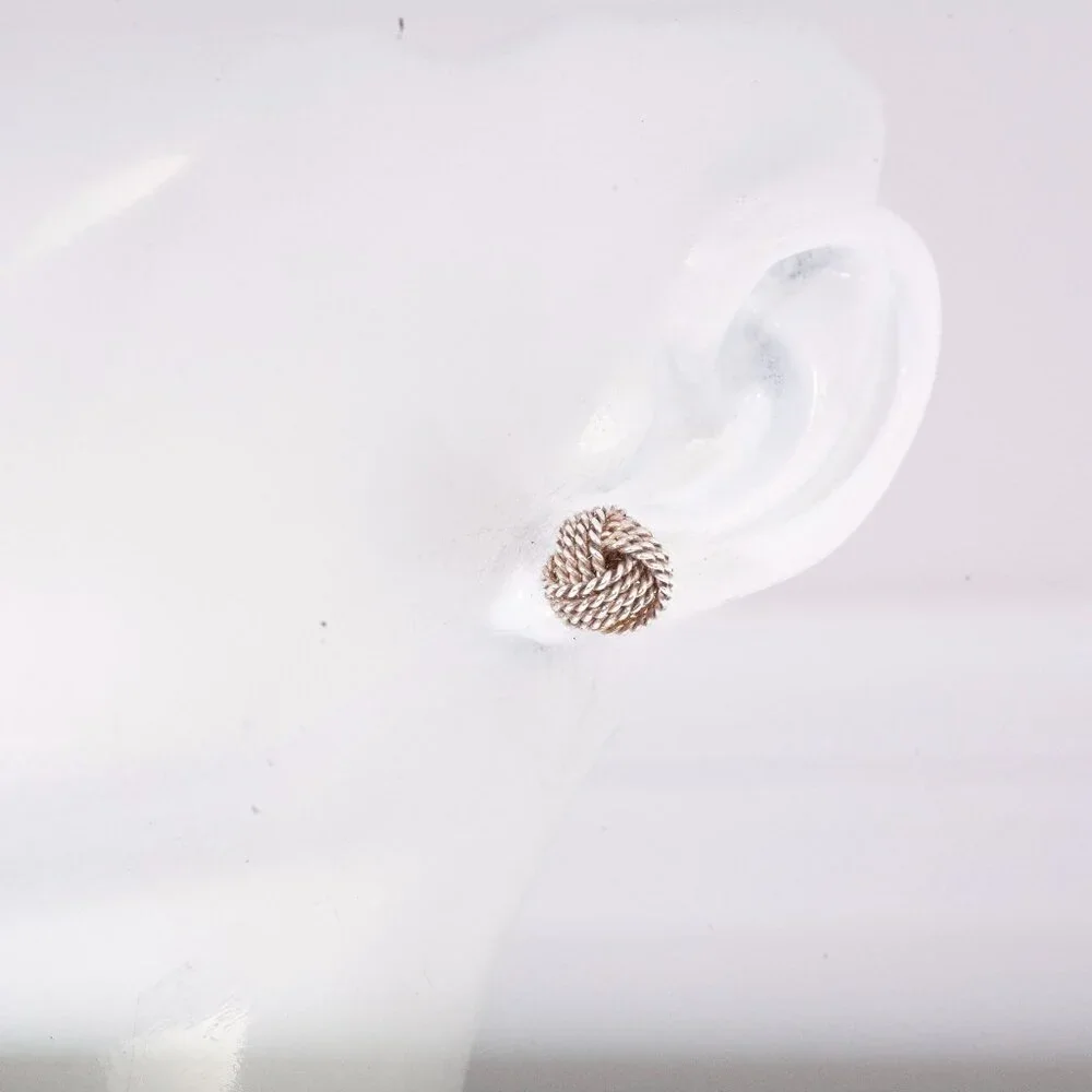 Authentic Tiffany & Co Sterling Silver Knott Braided Stud Earrings - Picture 1 of 4